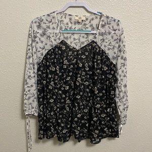 Entro black and white floral top